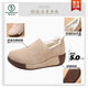 Woodpecker cotton shoes for women in winter, plus velvet and thickening to keep warm, slip-on women's shoes for pregnant women, casual wedge shoes for middle-aged and elderly mothers, coffee 37 standard sports code