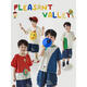
Youyou Boys Summer New Cartoon Short Sleeve Round Neck T-shirt 2024 New Loose Contrast Smiling Children's Top Beige Red Block N4855 100cm