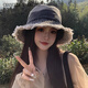 CHANEELR / KARITH sun protection hat for women 2025 new summer denim big head circumference sun hat birthday niche gift for girlfriend and wife black single size