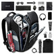 Nigel backpack men's business backpack large capacity business travel bag fashionable computer bag 15.6 inches elegant black upgraded version (classic business)