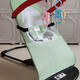 Hasen Bear Baby Rocking Chair Coaxing Baby Cradle Lounge Chair Folding Adjustable Rocking Chair Soothing Chair Green Double Mesh Toy Rack + Toys