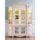
Zhen Yiju European wine cabinet against the wall household living room glass display cabinet American luxury decorative cabinet with door sideboard Ivory white carved gold 897 (1.35 meters