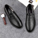 
KEECHMONT men's shoes new bean shoes comfortable soft urban fashion men's casual leather shoes lightweight soft sole non-slip lazy shoes 11973 black regular version 37