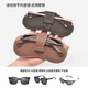 Leather glasses storage bag sunglasses sunglasses box portable retro leather men's and women's eye bag protective cover halter neck pink