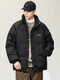 hteec Hong Kong trendy brand winter 90 white duck down casual warm down jacket men's loose standing collar cold-proof bread jacket coat beige XXL