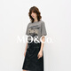 Mo/co. [Gleiches Modell in Qin Lan] Kurzärärmelte T-Shirt 2025 Spring Neue Produkte Old Rock Print Loose Mbe1Teet08 Dark Flower Grey L 170