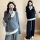 Geman maternity suit autumn suit 2025 large size fashion wear high-end maternity top and pants spring and autumn two-piece set black suit L (recommended 115-130Jin [Jin equals 0.5 kg])