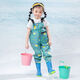Shanye children's water play one-piece waders kindergarten waterproof clothes for catching the sea children's rain boots men and women fishing rain pants beach children's yellow overalls 24 yards/30 (shoe inner length 16cm)