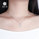 Zhenhui Silver 999 pure silver necklace women's four-leaf clover pendant clavicle chain fashion jewelry birthday gift for girlfriend and wife
