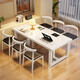 Yaqu full solid wood Zhuozi living room large long desk home dining table integrated workbench widened large board study desk writing desk C9902 ivory white single table 140x80x75cm [desktop 65mm]