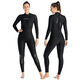 DIVE&SAIL 1.5MM one-piece warm wetsuit for men, long-sleeved cold-proof wetsuit for women, snorkeling suit, surfing suit, winter swimming suit, 1.5mm black female XL