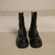 Dans les bottes à talons épais miroises et épaisses pour les petites bottes Martin de printemps pour femmes nouvelles bottes simples bottes Chelsea Boots fines françaises noir 38