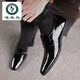 Woodpecker 2024 leather shoes men's hollow summer style business casual leather shoes genuine leather breathable soft sole leather sandals men 686-2 black hollow premium version 43