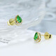 Louis Garni 18K gold emerald diamond earrings female green gemstone small fresh drop-shaped earrings customized with colorful treasures 1 pair of main stones totaling 29 points (with full K gold ear plugs)