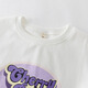 
Pitt Girls T-shirt Nail-exposed Summer 2025 New Medium-Large Children's Fashion Short-Sleeve Top Children's Clothing Summer Fashion 9889 White + 4018 Taro Pure Cream 150 cm