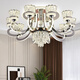 Crystal chandelier ceiling living room main light modern simple light luxury restaurant new European atmospheric lamp arm luminous lighting 6630-6 head three-color light