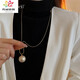 Delaney a large pearl sweater chain long niche design extended necklace light luxury high-end single pearl pendant white