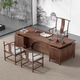 Qiheng (XIIBLC) new Chinese style desk boss desk solid wood general manager desk office furniture walnut desk and chair combination North American black walnut (table 180*80*75)