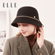 ELLE wool pot hat women's autumn and winter fashion versatile elegant chain decorative set hat fisherman hat top hat black one size