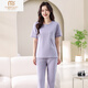 
Modal pajamas for women in summer thin 2025 new pure cotton short-sleeved trousers home clothing set summer cotton can be worn outside 7374 bean green M 80100Jin [Jin equals 0.5 kg]