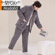 Modals neuer Herbst- und Winter-Dreischicht-Baumwoll-Pyjamas-Korallen-Samt und samtdicker Flanellkleidung Winteranzug hellgrauer M6626 Hased XL 3 Schichten x [120-140jin [Jin gleich 0,5 kg]] Dreischichtige Dreischicht verdickte Dreischichten mit dreischichtiger Flanell.