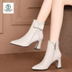 Woodpecker women's shoes women's genuine leather Martin boots women's 2025 new autumn and winter short boots women's boots plus velvet snow boots women's off-white 5 cm single 38