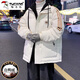 Specht Down Jacke Männer 2024 Winter neuer Trend vielseitige Kapuzenjacke Herren-Teenager verdickter warmer Top Männer 9901 Schwarz 3xl Empfohlen 170-190jin [Jin gleich 0,5 kg]