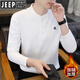 JEEP SPIRIT Jeep Henry collar long-sleeved t-shirt men's spring, autumn and winter 2025 new inner layering shirt top early autumn black 4XL