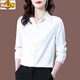 Sorrynam black mulberry silk shirt women's high-end European fashion fashion acetate satin shirt black M 95-105Jin Jin equals 0.5 kg