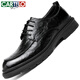 Cartelo Britisch-handgekämpfte Lederschuhe für Männer Geschäfte weiche Cowhide Herrenschuhe Formale Schuhe Herrenlederschuhe 9758 Schwarz 39
