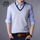Classic Car (Laoyeche) High-End-Herren-T-Shirt mit falschem zweiteiligen Langarm Jugend-Basishemd Korean Slim Strick-Modetrendmodell 3878 Blau M 165