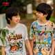 Li Ning Teenager Suit Men's Sports Sports Series de tendencias de algodón cómodo Camisa cultural de manga corta y de manga corta YHST109
