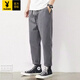 Playboy (PLAYBOY) Men's Clipper Pants 2025 New Spring and Autumn Workwear Straight Loose Hammer Shaped Pure Cotton Casual Pants Men's Trendy and Versatile 9904 Military Green [Pure Cotton High Quality] M
