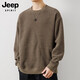 
JEEP SPIRIT Jeep Sweater Men's Autumn and Winter Trendy All-match Casual Top Lazy Style Round Neck Long Sleeve Shirt Men 683 Khaki XL [140-155Jin [Jin equals 0.5 kg]]