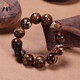 Fat Donglai's same amber Burmese root amber bracelet black beeswax fairy flower cave honey old beeswax round bead bracelet for men 22mm 11 bold men's style