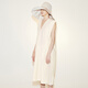 
LESS spring French dress with women's temperament V-neck back bow waist sleeveless skirt 2N3G12250 279/shallow rice L