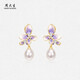 Zhou Taisheng's wisteria flower earrings niche design silver earrings pearl jewelry birthday gift for girlfriend