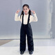 RAWRWAR New Boys and Girls Bib Ski Pants Padded and Thickened Double Snowboard Equipment Padded and Thickened Ski Pants 635 Black (Same Style for Men and Women) 3XL 160