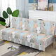 Xuxian full-cover sofa cushion foldable sofa bed cover four-season universal non-slip sofa cover simple dual-purpose without armrests striped beige 1.2 meters long 1.5 meters wide