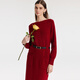 Gloria New Year's red dress red new slimming temperament one-line collar knitted dress 1C1C4G2N0 53R pepper red S