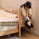 Genji Wooden Language Muebles para niños Cama para niños Madera sólida con casas de barandilla Simple Baby Bed Bed Lande Bed Oscera Camilla de cama Pequeña cama Muebles de artefactos