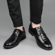 Nordic Pictures (Beioutu) Zapatos de cuero para hombres Classic Business Zapatos casuales para el lugar de trabajo británico Lace-up cómodos zapatos para hombres 9827 Negro 42