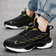 2025 new sports shoes men's autumn and winter shoes rotating button running shoes ultra light shock-absorbing and breathable shoes men 9888-Black Gold [upgraded version] 43