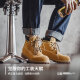 Nuevas botas de trabajo de primavera de Maden botas grandes amarillas al aire libre zapatos de cuero casual al aire libre botas de martin gruesas botas retro de senderismo