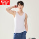 Red bean vest men's Xia Modal slim and markless base shirt men's round neck versatile sports vest pearl white 175