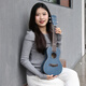 Andrew (ANDREW) ADL ukulele beginner entry-level student 23-inch ukulele children's veneer small guitar blue 23-inch full peach blossom core blue lover + gift bag +