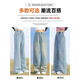 Yoyo One (Yoyo One) Mädchen Jeans Frühling und Herbst 2025 neue Kinder Herbst-Modehose Big Children's Frühlingskleidung Trendy Straight Wide-Big Hosen 13093 Blau + 4882 Weiß [Set] 120 cm