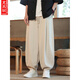 Sie Ruike Fett große Größe Neue chinesische lineare Hosen Herren Sommer chinesischer Stil Retro-Baumwolle und Linien Bindungen Lose Lose große Freizeithosen Schwarz 2xl140-160jin [Jin gleich 0,5 kg] tragbar