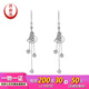 Yuanshengfu new PT950 fashionable heart-shaped tassel platinum ear hooks platinum earrings 4.13 g