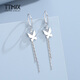 TTMIX platinum earrings for women platinum pt950 tassel butterfly earrings temperament long earrings for girlfriend weight 3.5-3.7g